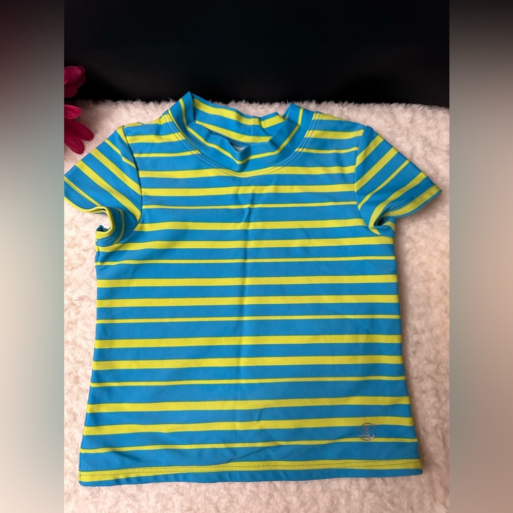 Lands’ End Kids 2T Striped Rashgaurd Swim Shirt